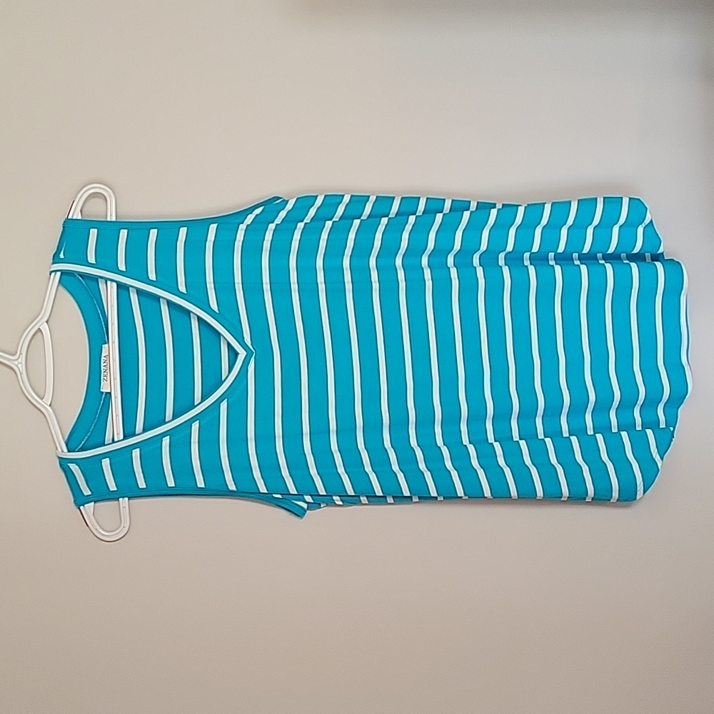 Zenana blue stripe tank